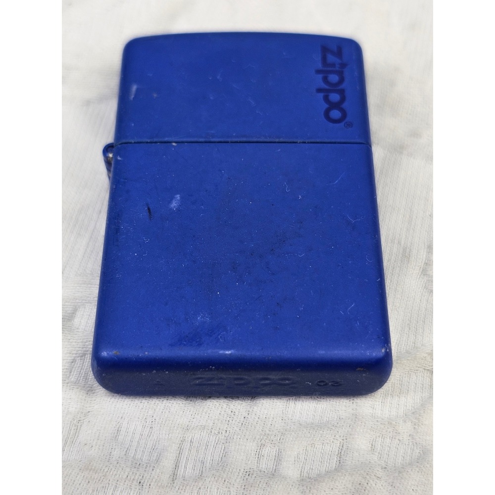 Zippo Matte Blue Lighter Unisex OS Blue Good 2003 Date Code A 03 Windproof USA